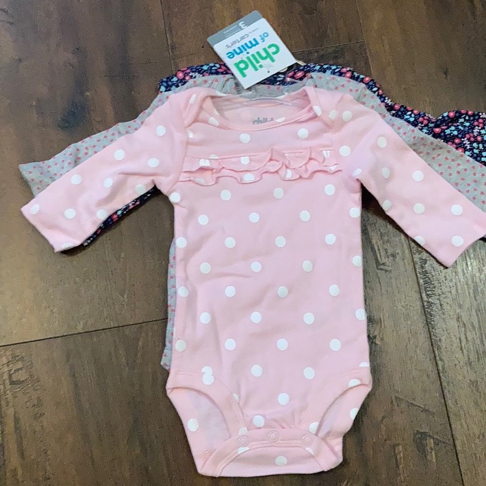 3 Pack Long Sleeve Carters Onsies